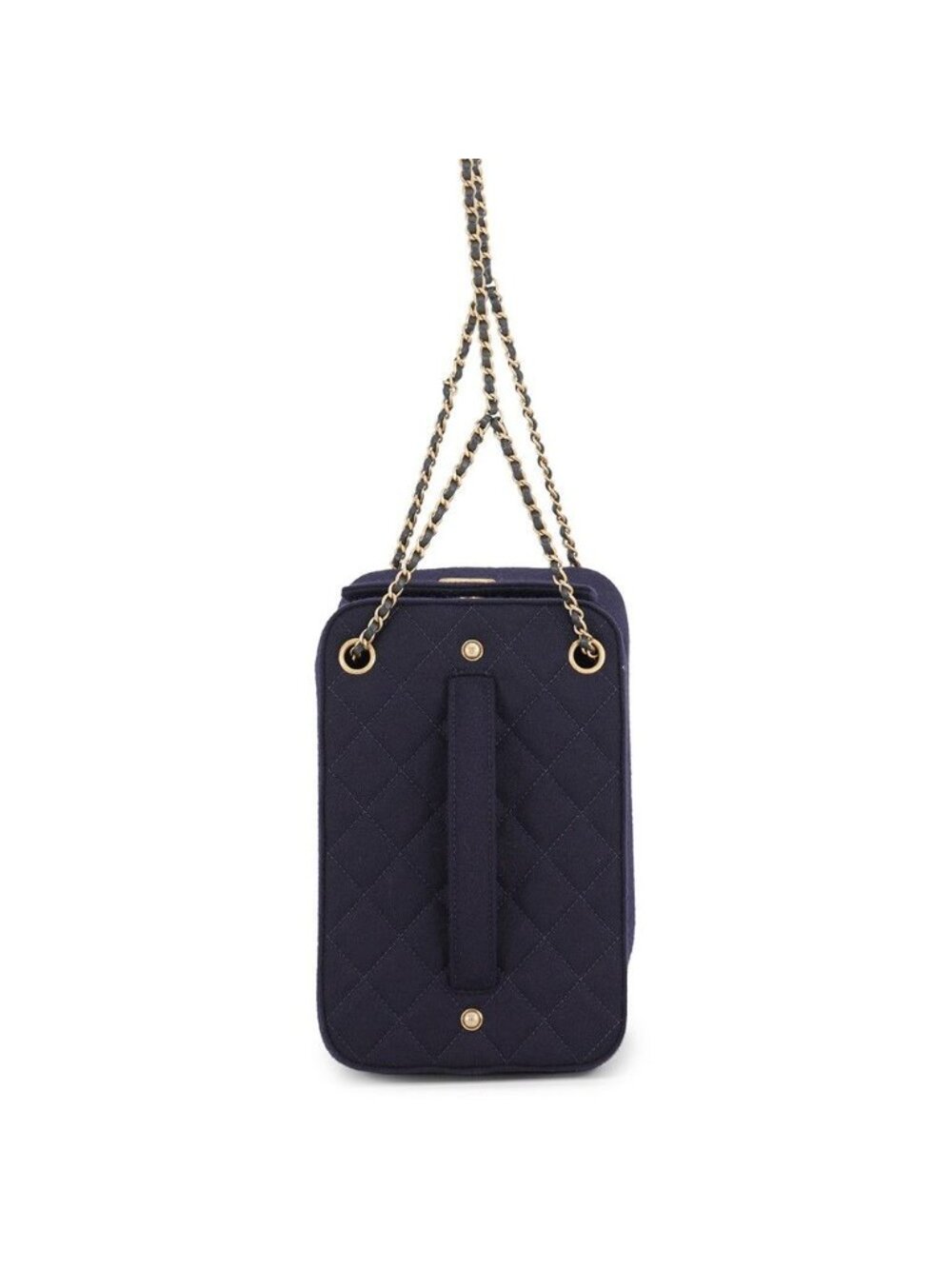 Chanel Chain Shoulder Bag Quilted CC Logo Accordion Wool